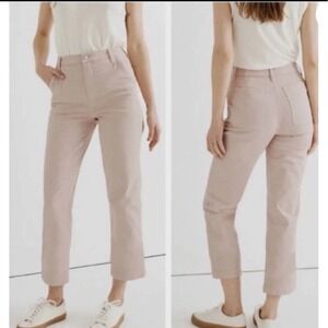 Madewell Women's Pink Straight Leg‎ Crop Jeans Sz 32 AJ559 Relaxed Fit EXCELLENT
